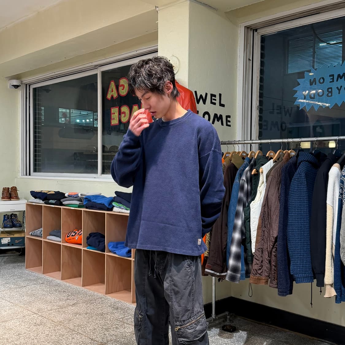 90s 올드 스투시 와플, 써멀 롱 슬리브 상품이미지3