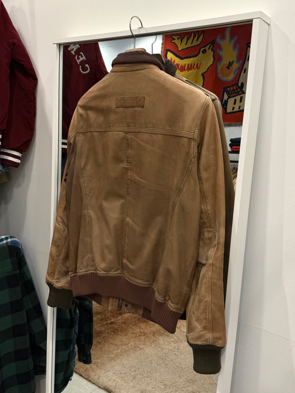 00s Tommy Hilfiger 타미힐피거 A-2 레더 자켓 상품이미지4