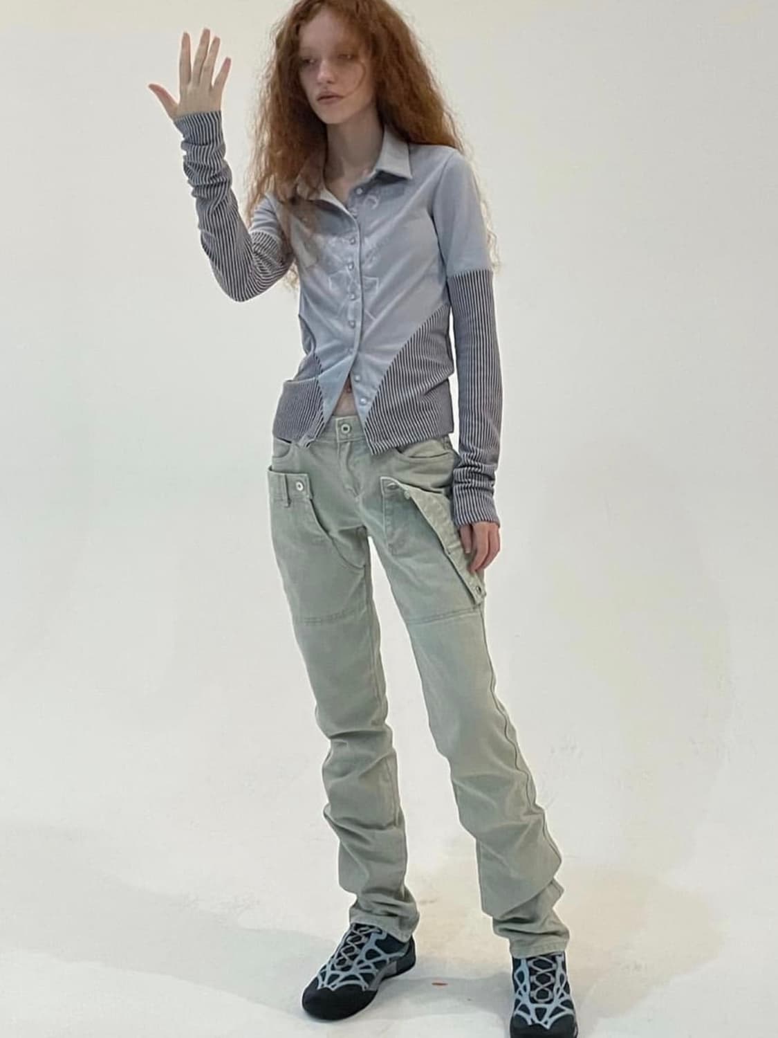 OJOS 오호스 더블 웨이스트 데님팬츠 상품이미지1