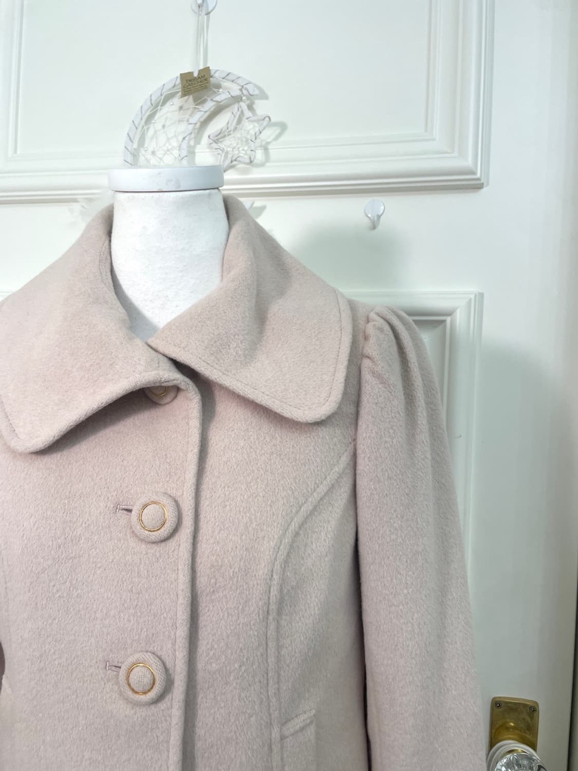 indi pink collar puff sleeve wool coat j 상품이미지3