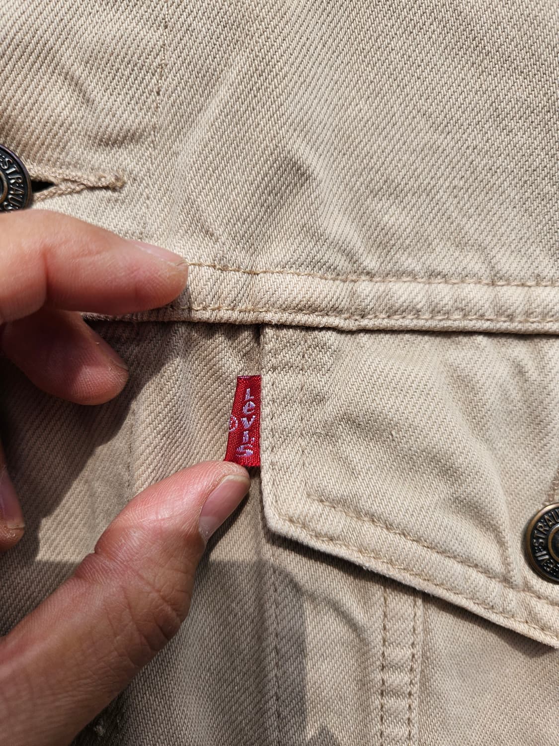 Levi's 리바이스 베이지 데님 트러커 자켓 (L, 루즈핏) 상품이미지3