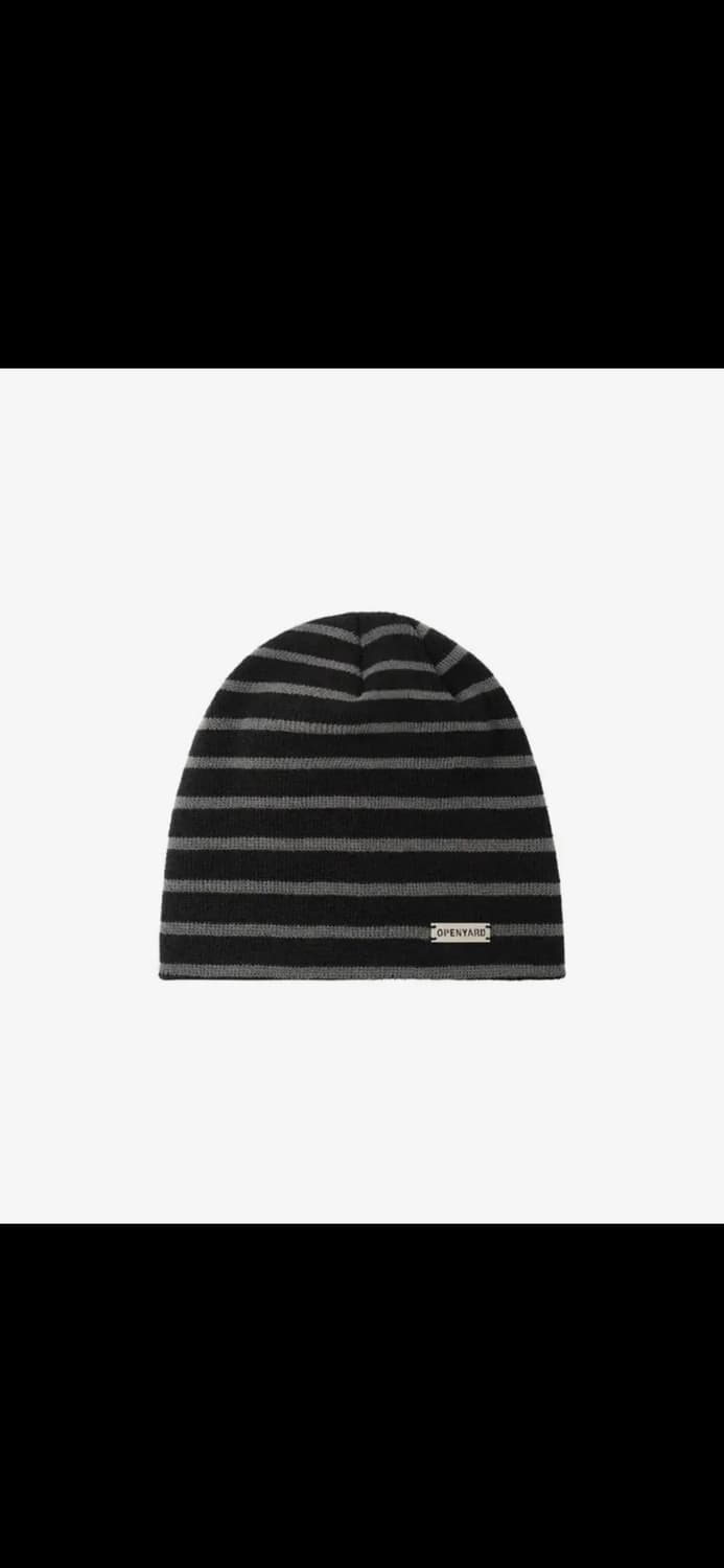오와이 스트라이프 비니 STRIPE METAL BEANIE - BLACK 상품이미지1