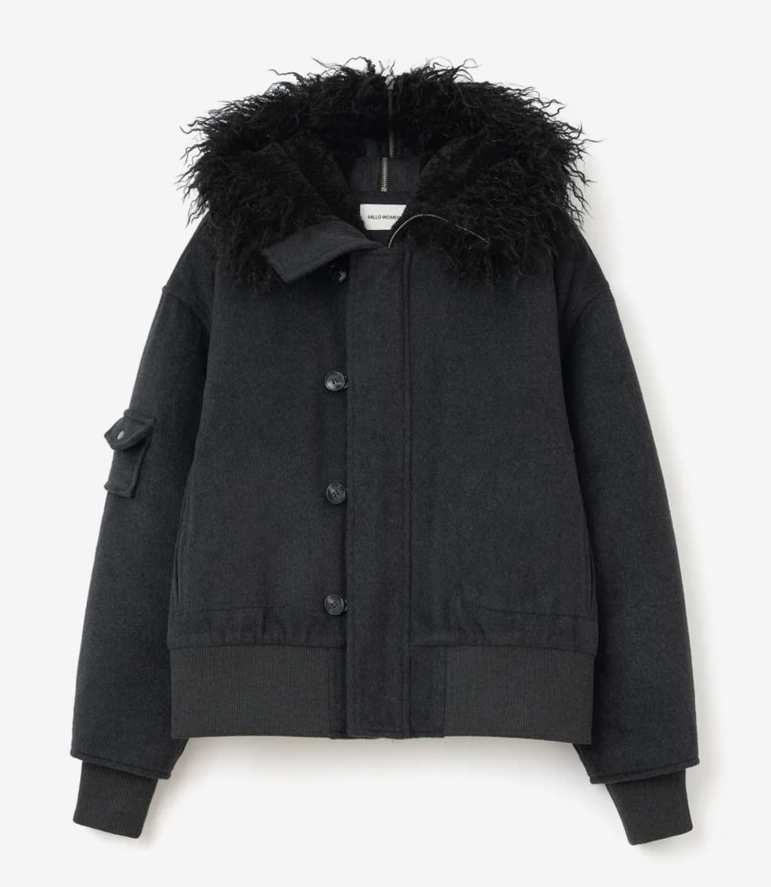 밀로우먼 버튼 플라이트 울 파카 상품이미지2