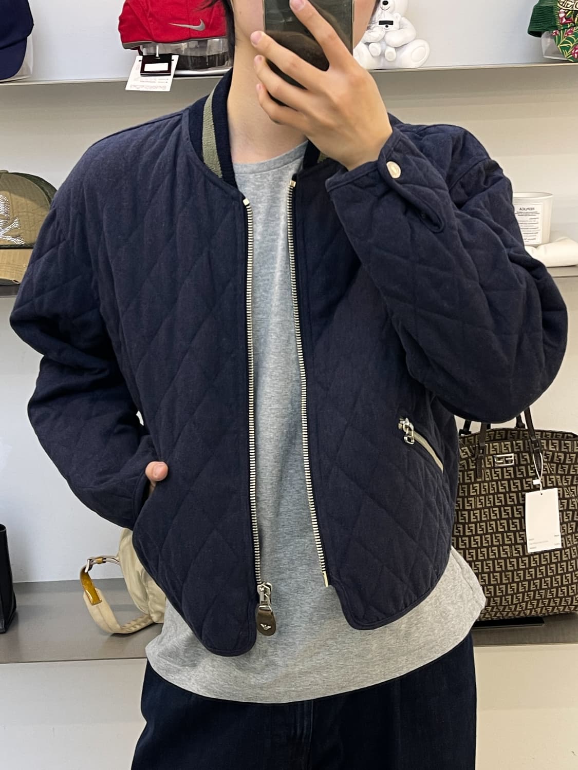 아르마니 진스 90s 퀄티드 봄버 자켓 상품이미지3