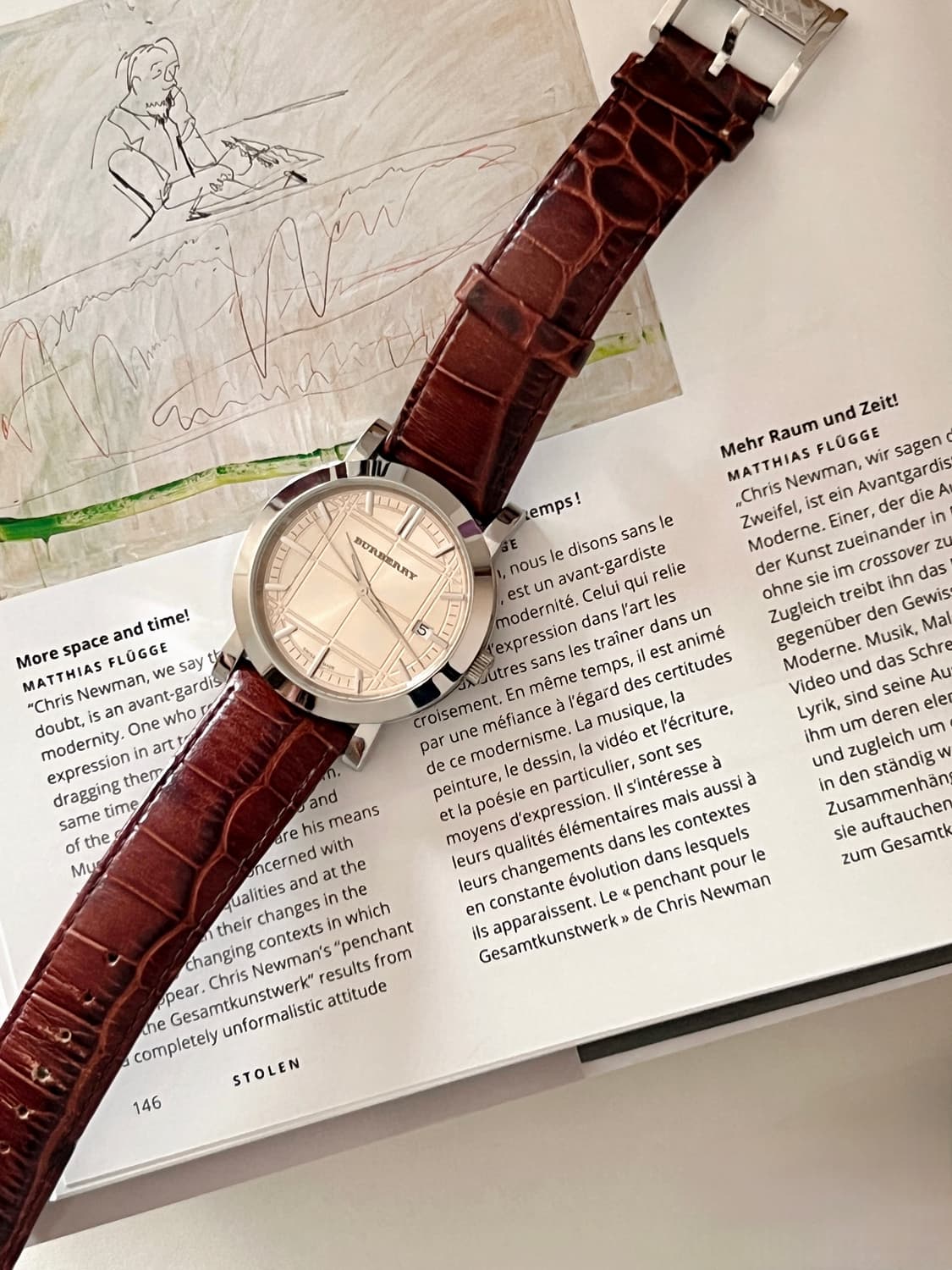 BURBERRY 샴페인 골드 다이얼 버버리 남성 시계 상품이미지4