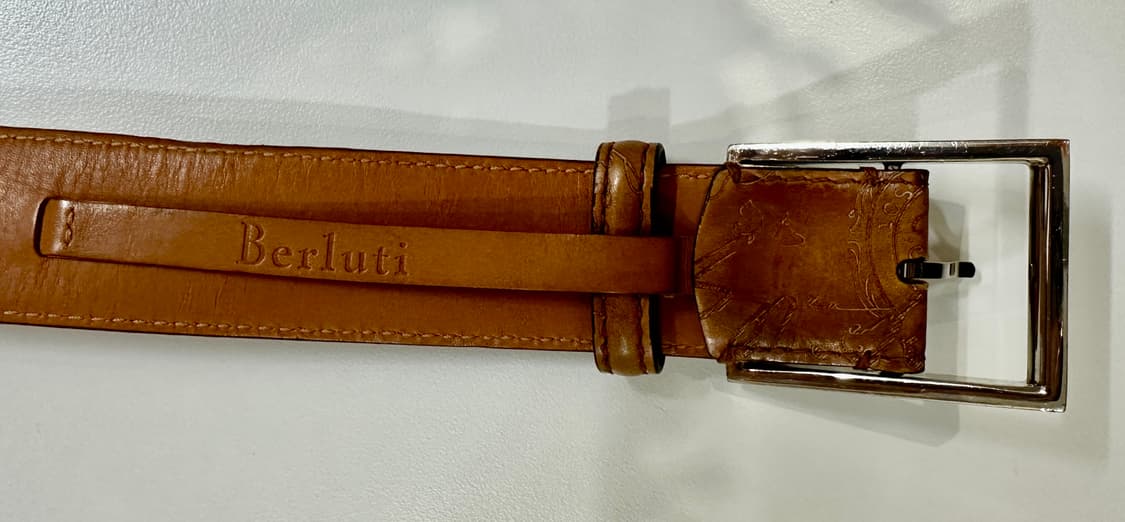 벨루티 켈리그라프 베네치아 클래식 카프 레더 벨트 100 상품이미지5