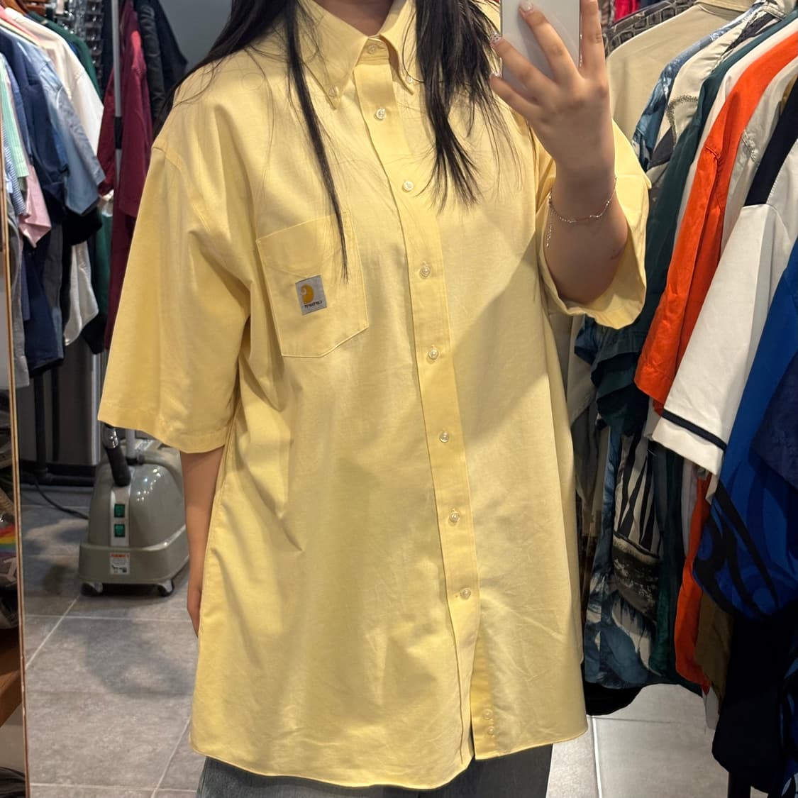 [NO.9] 칼하트 반팔 셔츠 연노랑 상품이미지2