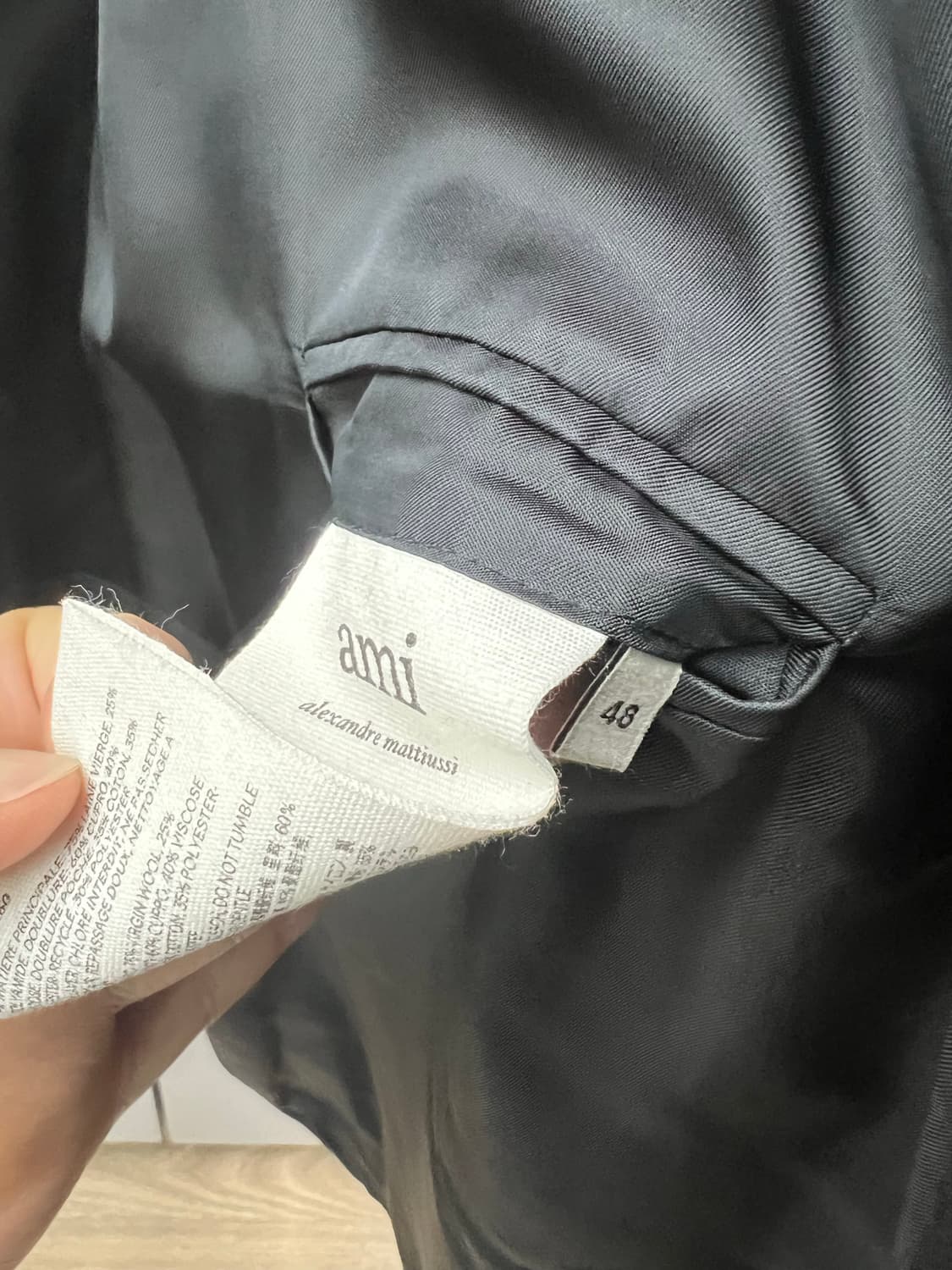 ami 아미 울 코트 블랙 상품이미지5