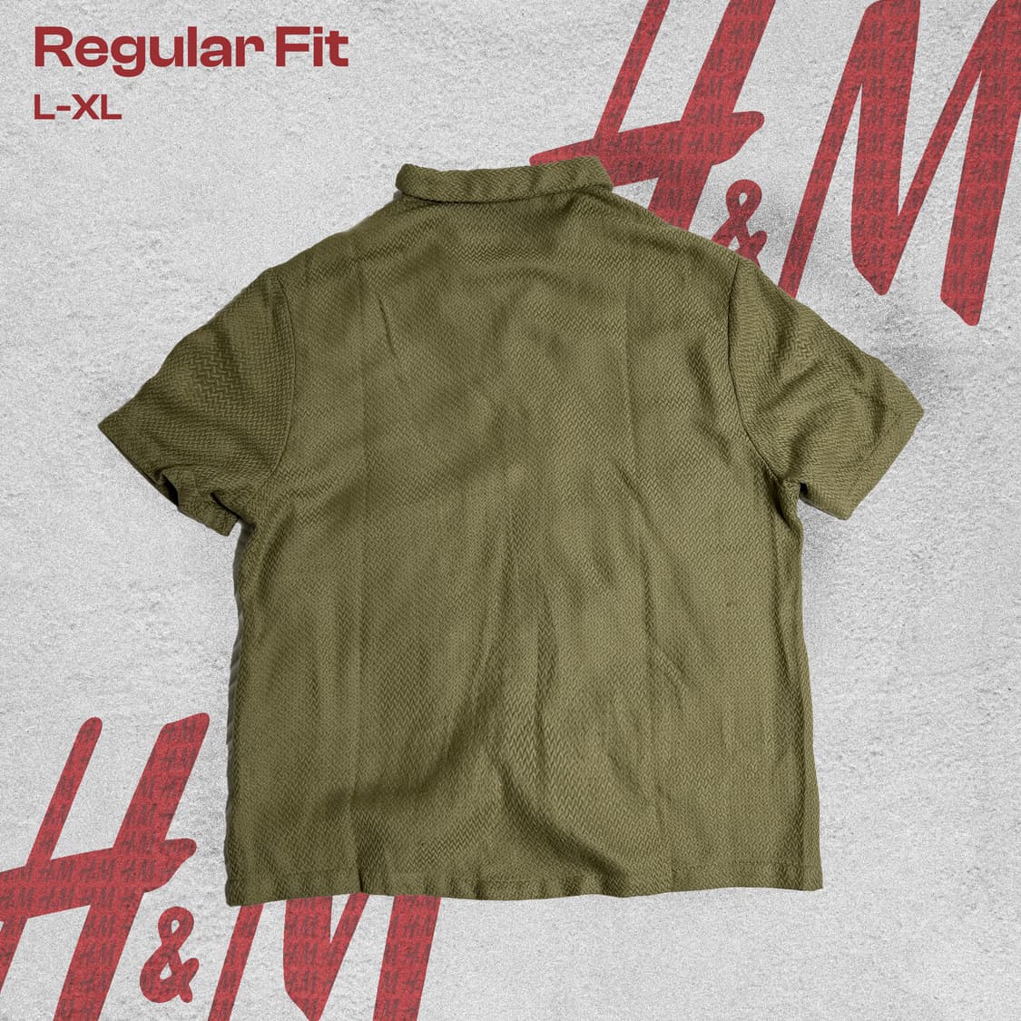 H&M 올리브그린 반팔니트셔츠 L-XL 상품이미지3