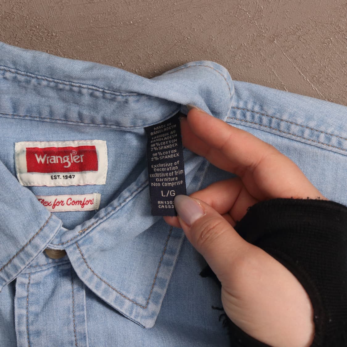 랭글러 코튼 워크셔츠 연청 A1537 상품이미지4