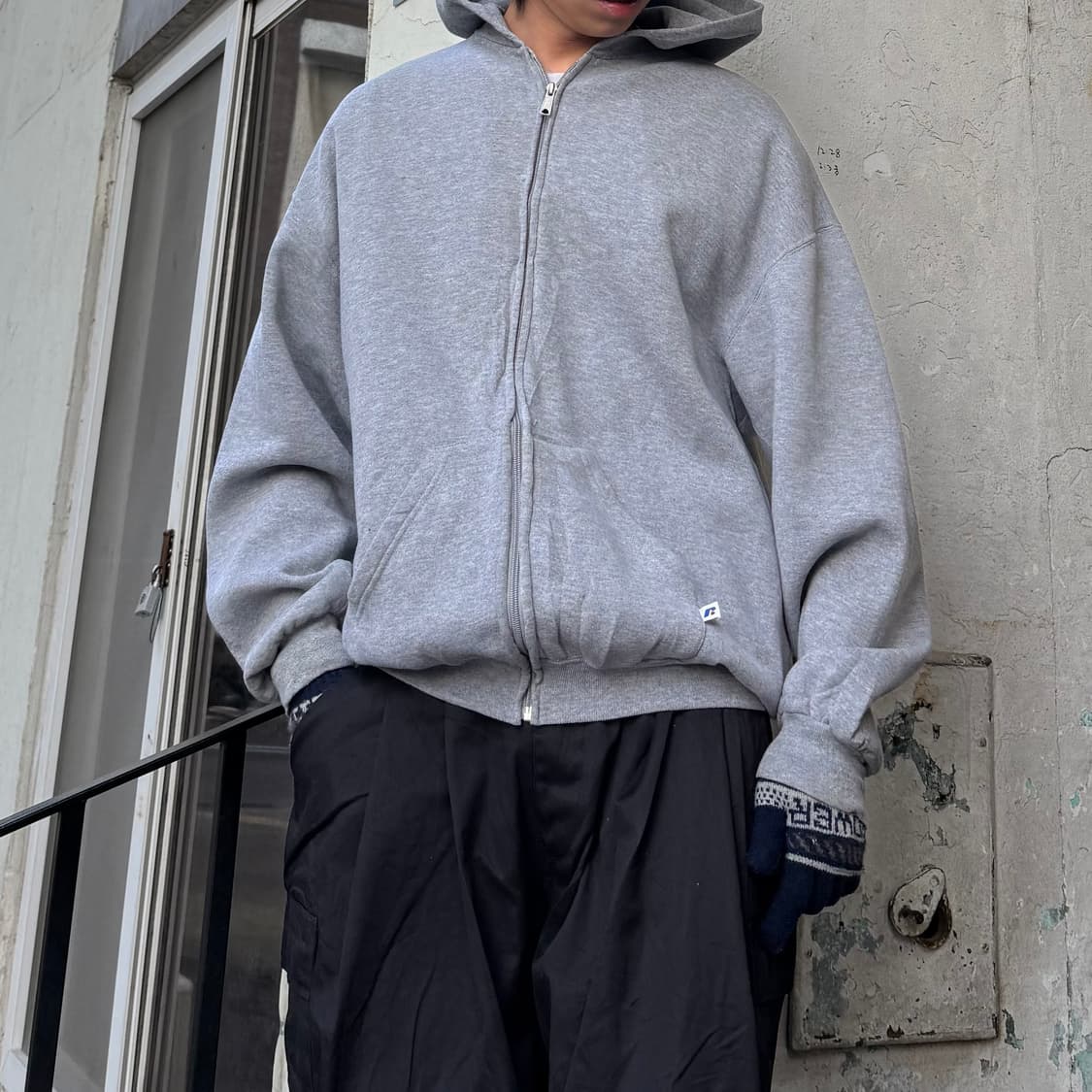 90‘s Russell Athletic Blank Grey Hoodie 상품이미지3