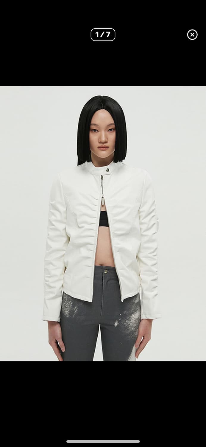 나체 셔링 레더자켓 화이트 / 셔링 자켓 , 레더자켓 nache 상품이미지1