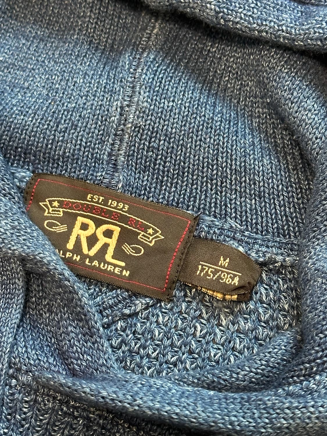[M] RRL (더블알엘) 와플 니트 후드 인디고 상품이미지2