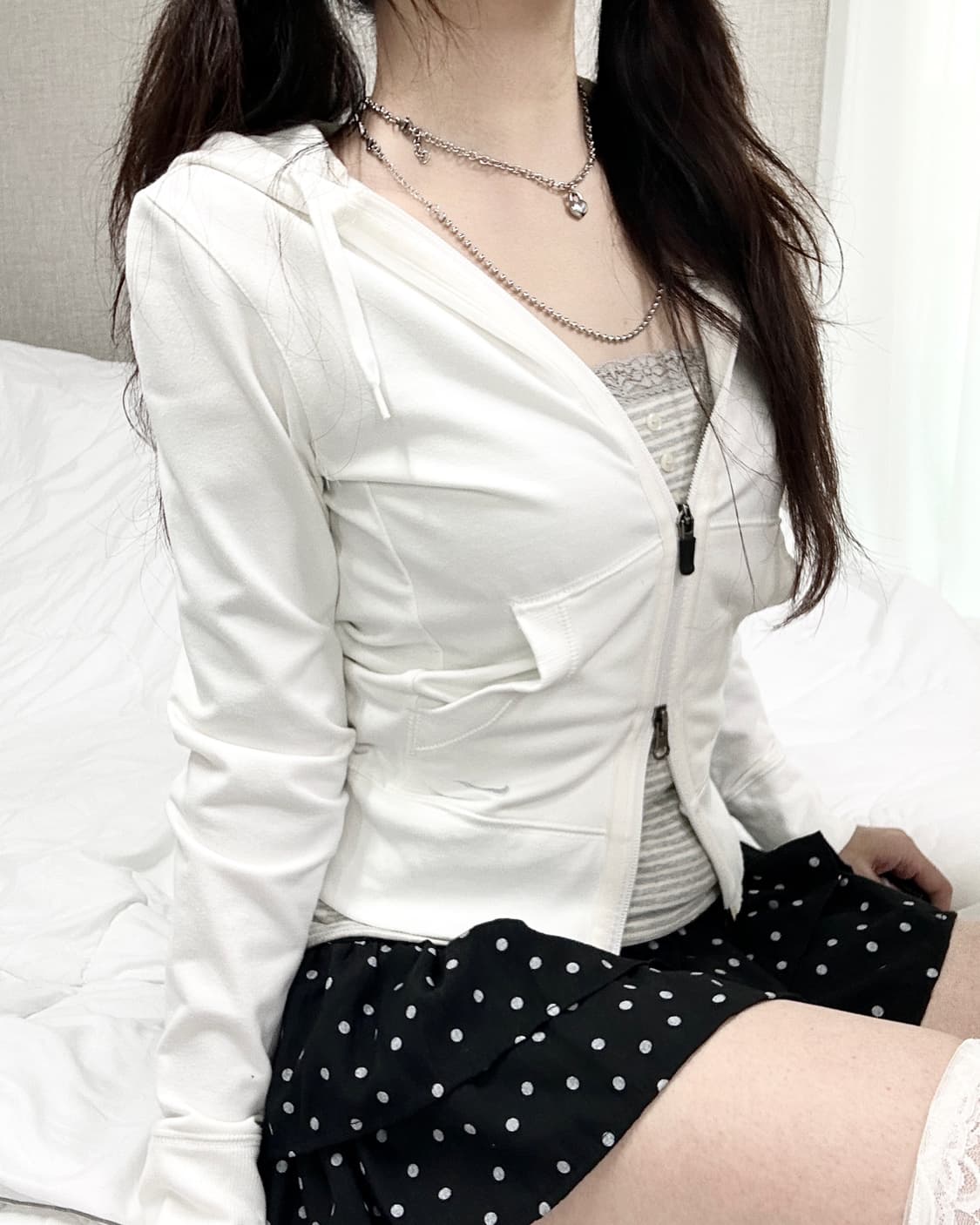 나이키 스우시 화이트 투웨이 후드집업 상품이미지5