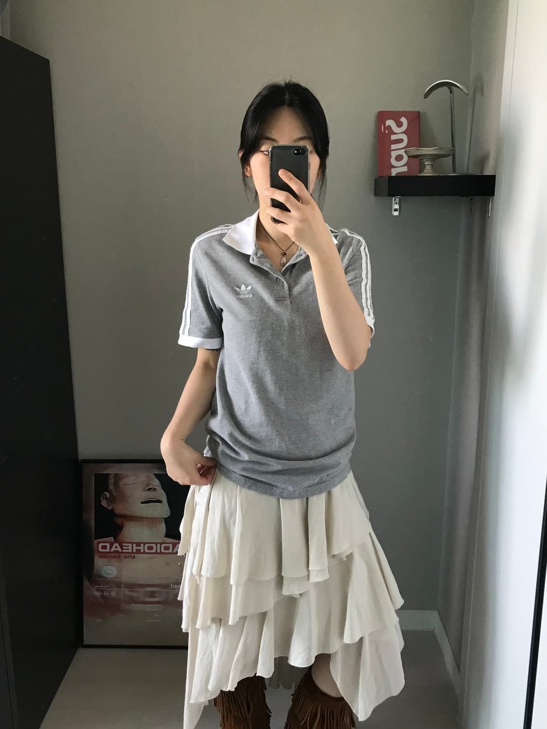 아디다스 트레포일 사이드라인 그레이 카라티 상품이미지2