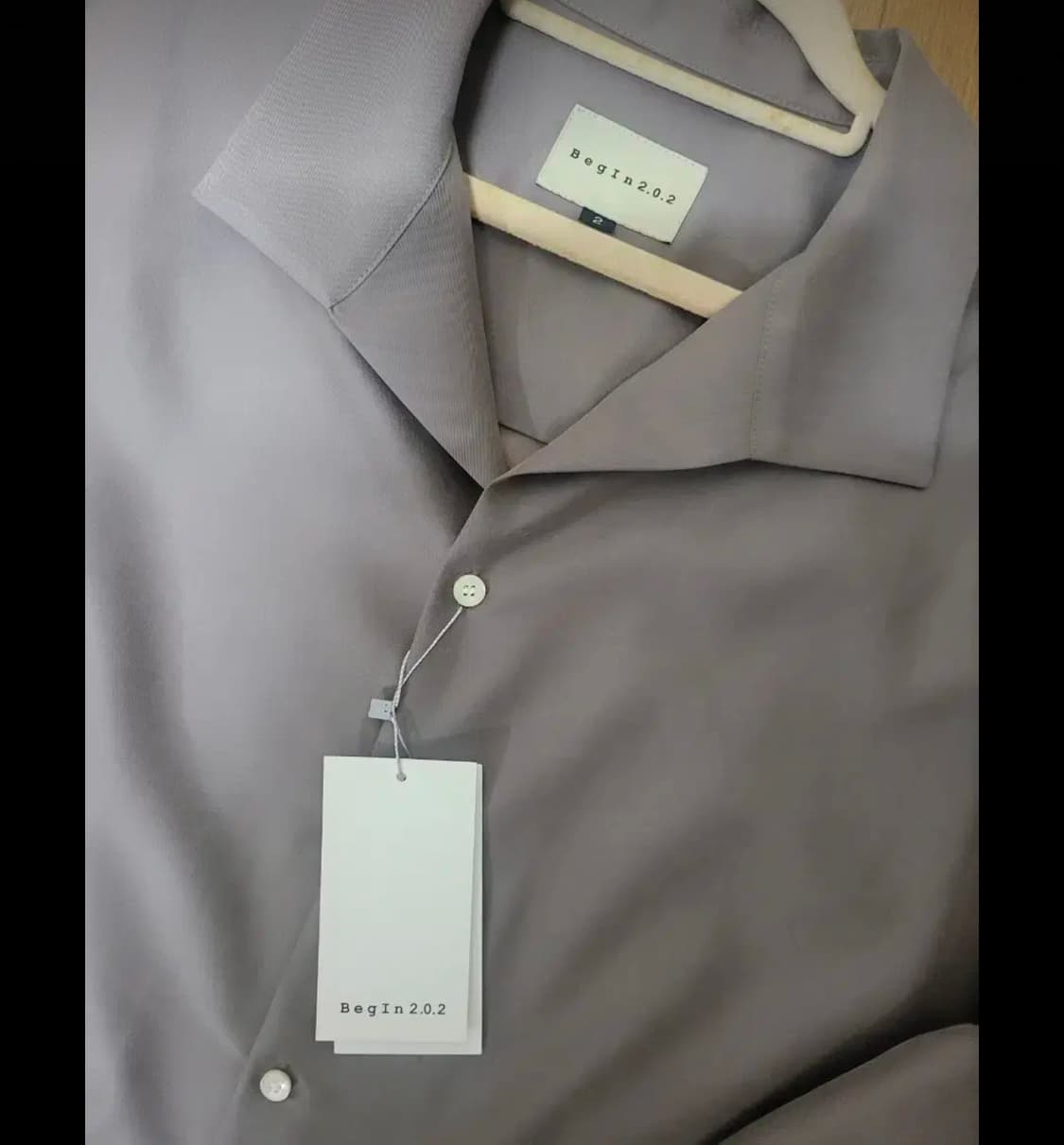 [2사이즈] 비긴202 오픈카라셔츠 카키 새상품 상품이미지2