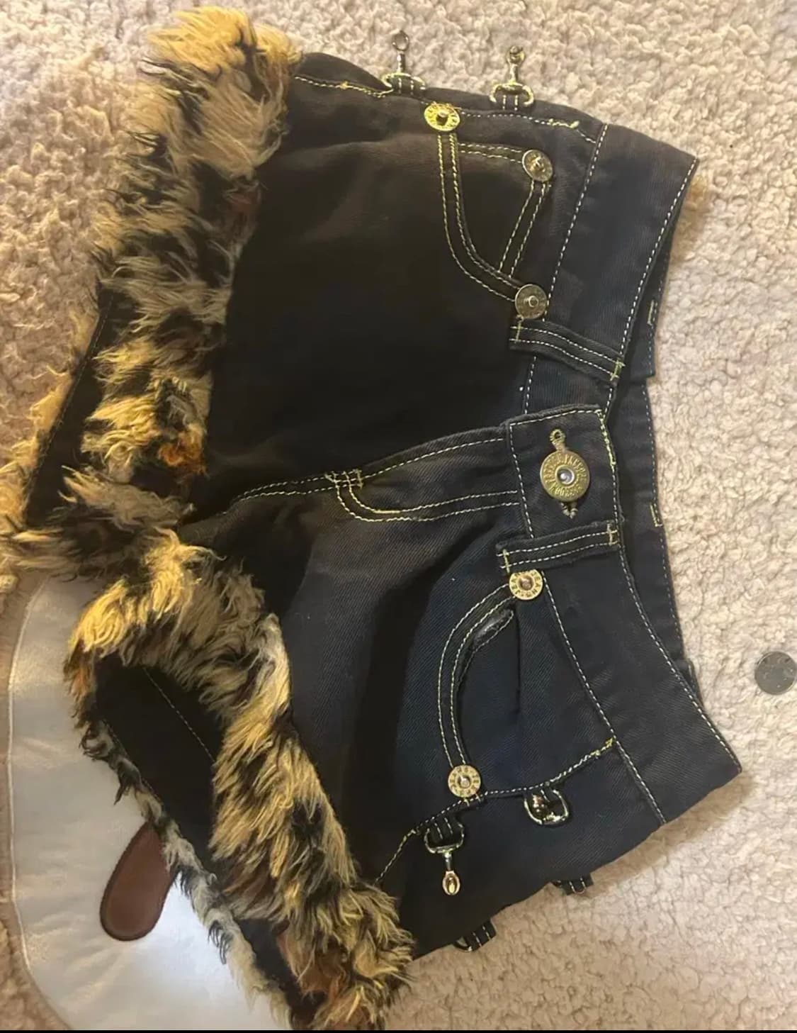 갸루 호피 키티 져지 퍼팬츠 셋업 판매 상품이미지2