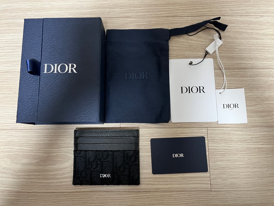 디올 오블리크 자카드 블랙 카드 지갑 상품이미지1