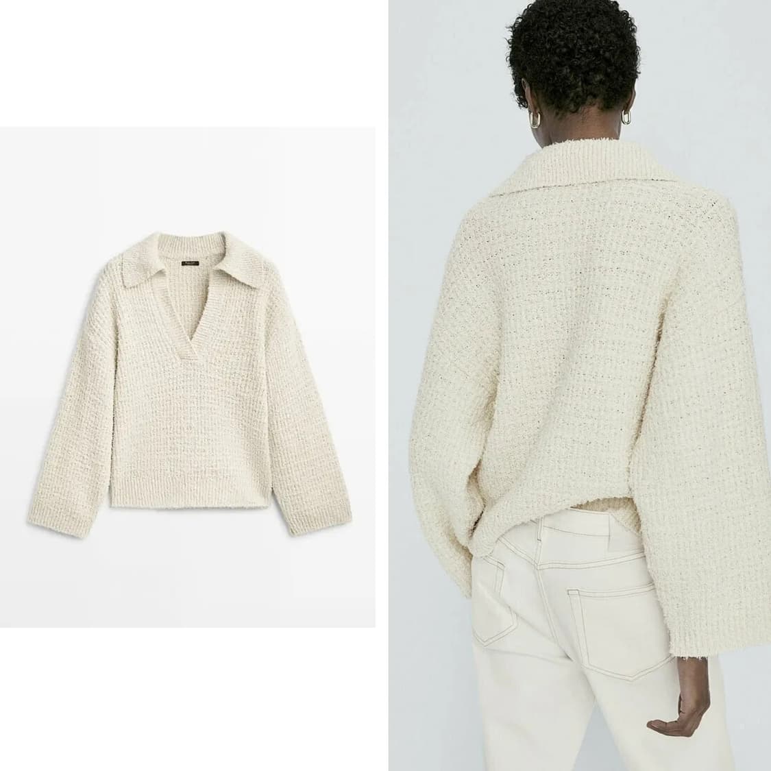 마시모두띠 텍스처 폴로 카라 니트 상품이미지2