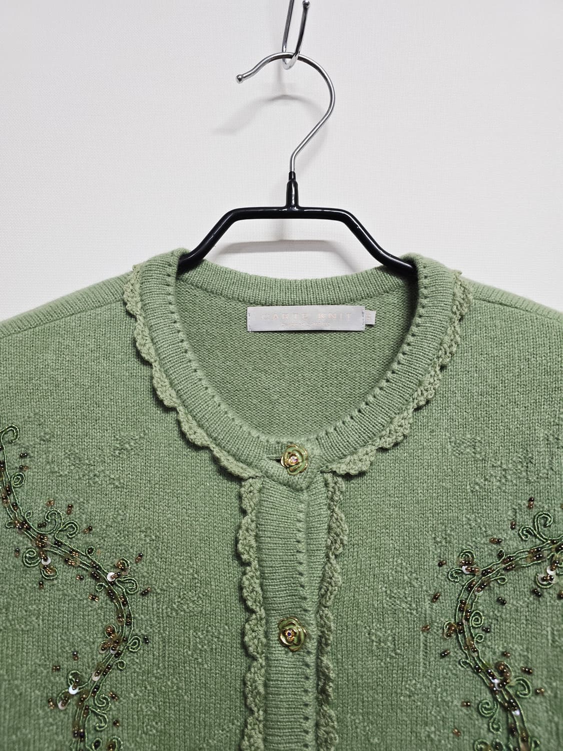 까르뜨니트 앙고라 비즈 장식 가디건 상품이미지2