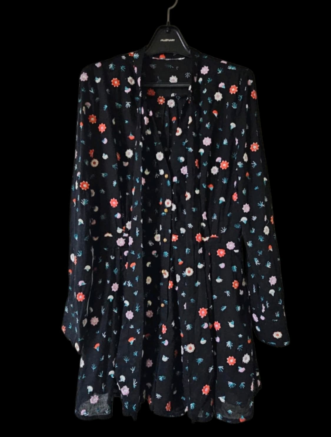 드라이완료/블랙 플로럴 자수 리본 점프수트 55 상품이미지8