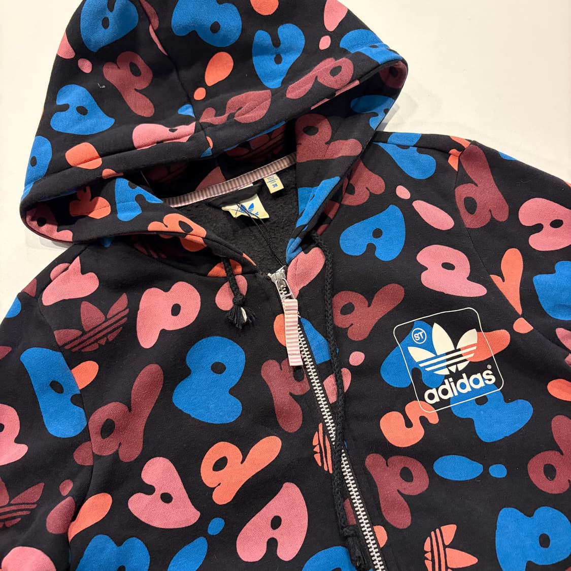 [38] 11s 아디다스 블랙 멀티 패턴 후드집업 D489 상품이미지3