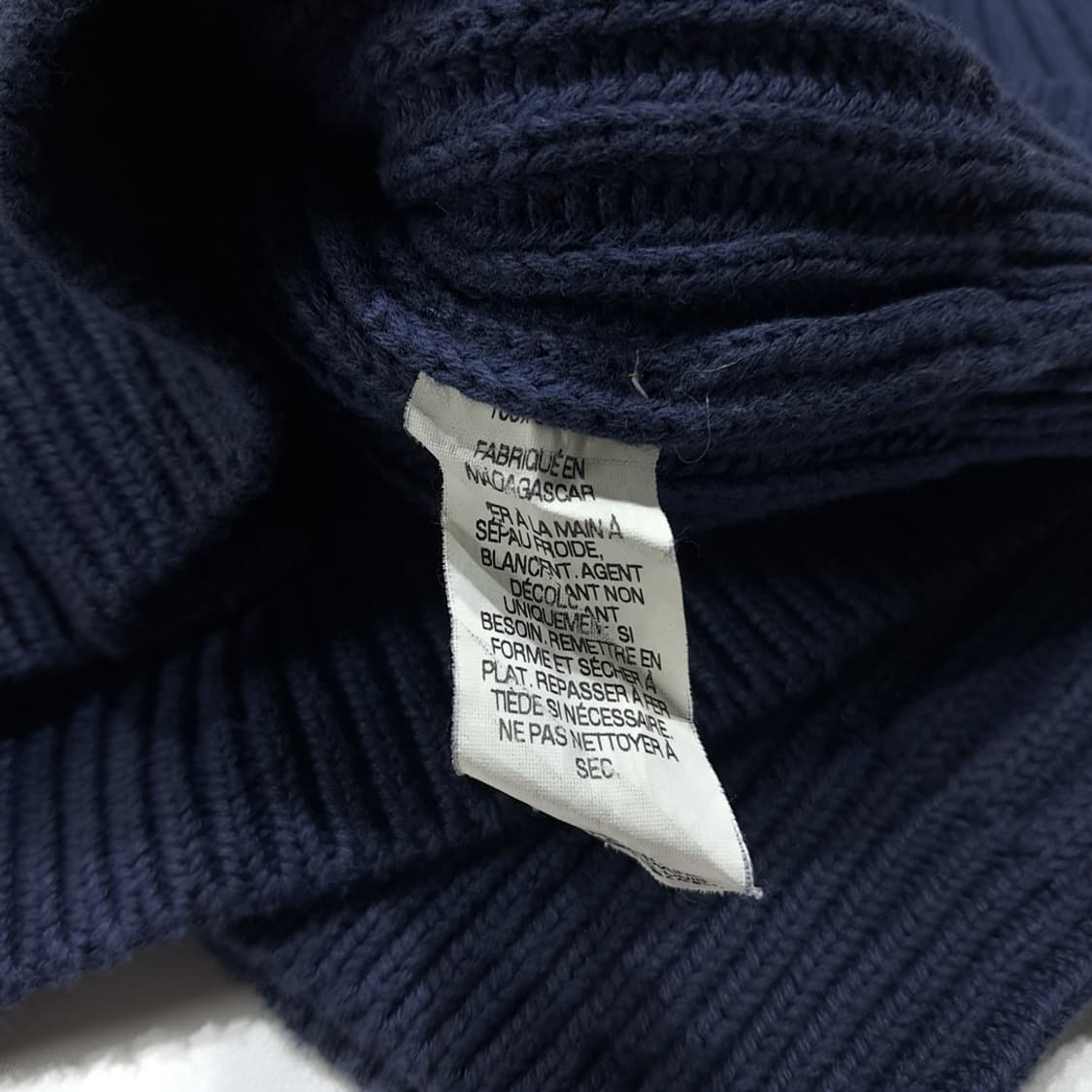 CL101 L 엘엘빈 네이비 리브드 크루넥 니트 상품이미지5