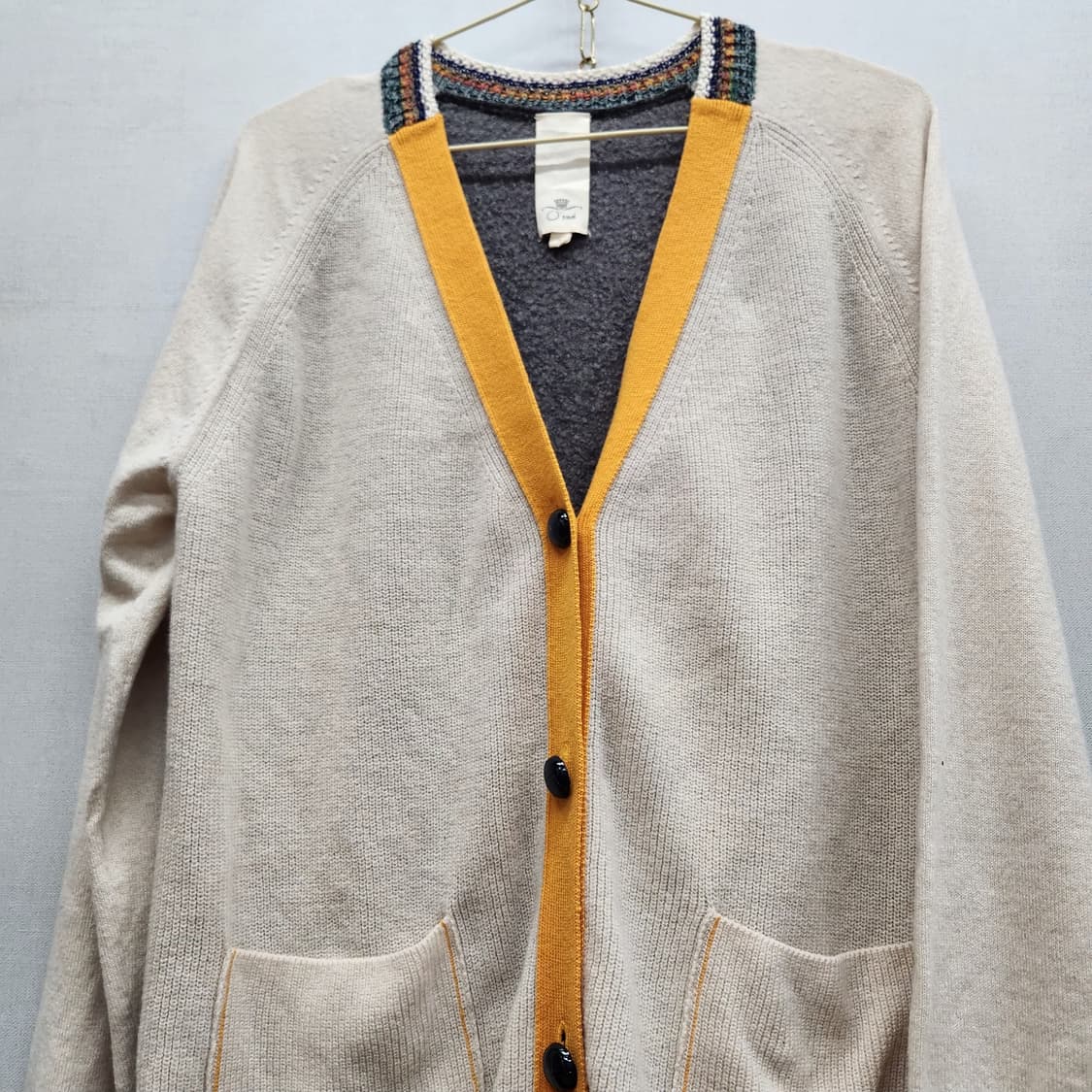 오즈세컨 투톤 울 가디건 2(L) 상품이미지2