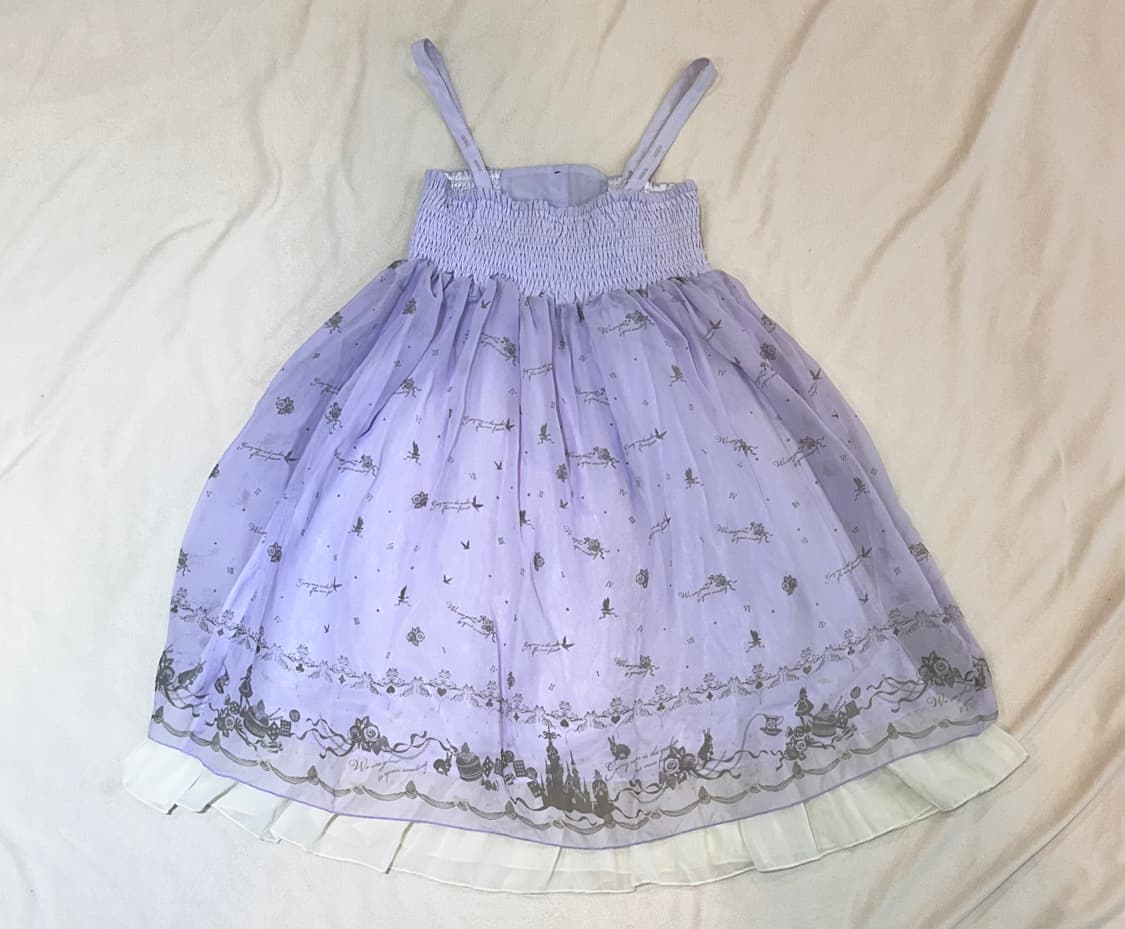 라벤더 뷔스티에 원피스 패턴 프릴 레이어드 상품이미지6