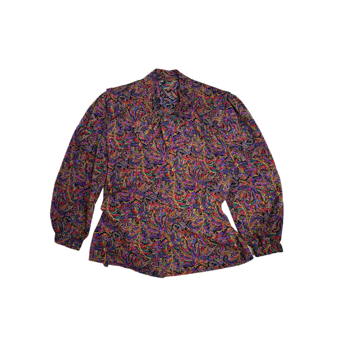 빈티지 리본 페이즐리 패턴 블라우스 상품이미지2