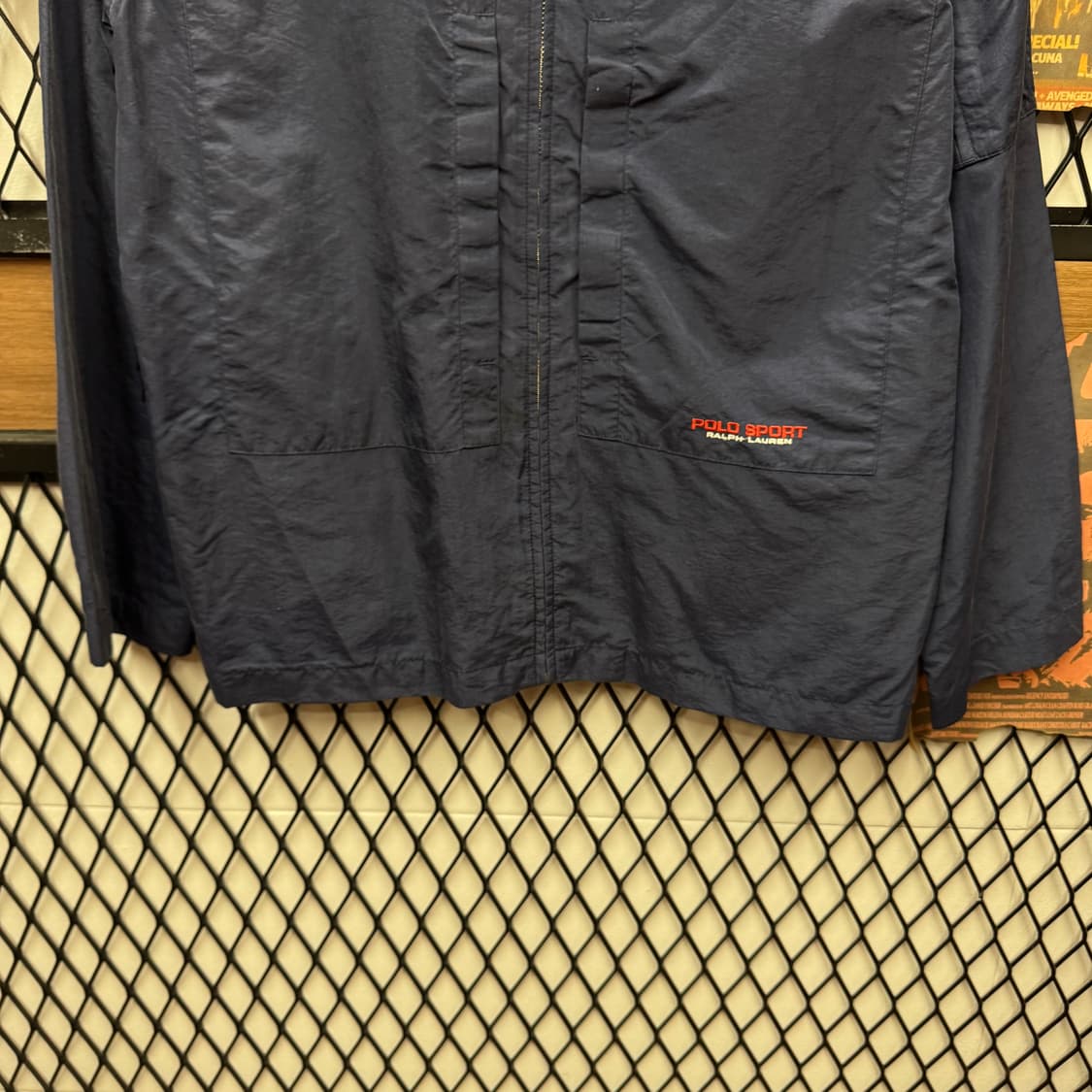 90s 폴로 랄프로렌 스포츠 바람막이 전면 로고 포인트 네이비 상품이미지4