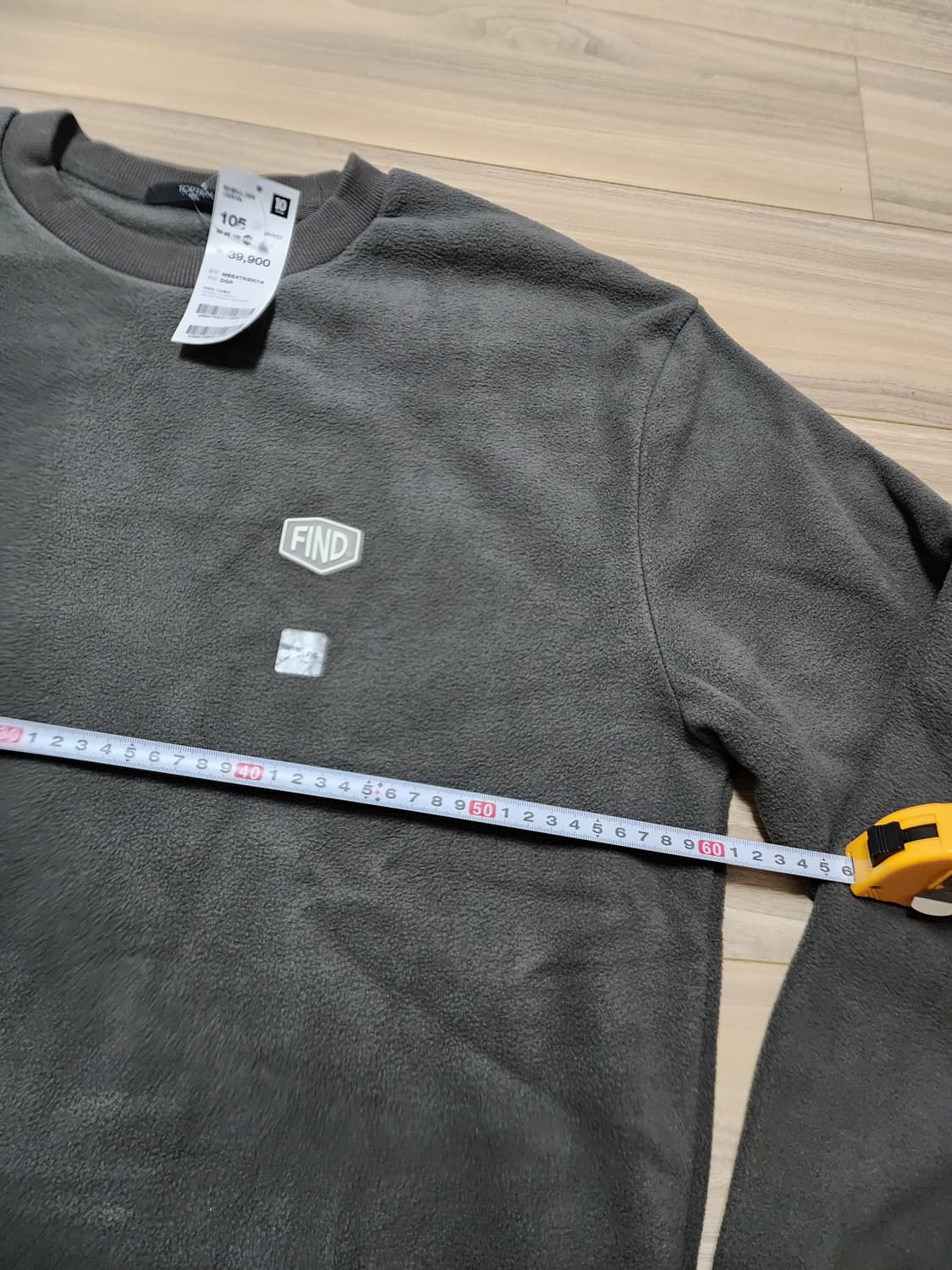 탑테후리스맨투맨다크그레이105사이즈 상품이미지7