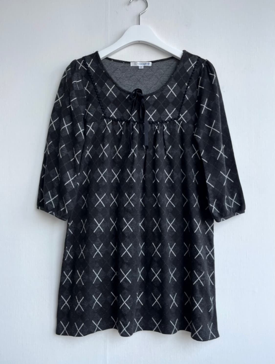 KLEIN PLUS 블랙 아가일 튜닉  상품이미지1