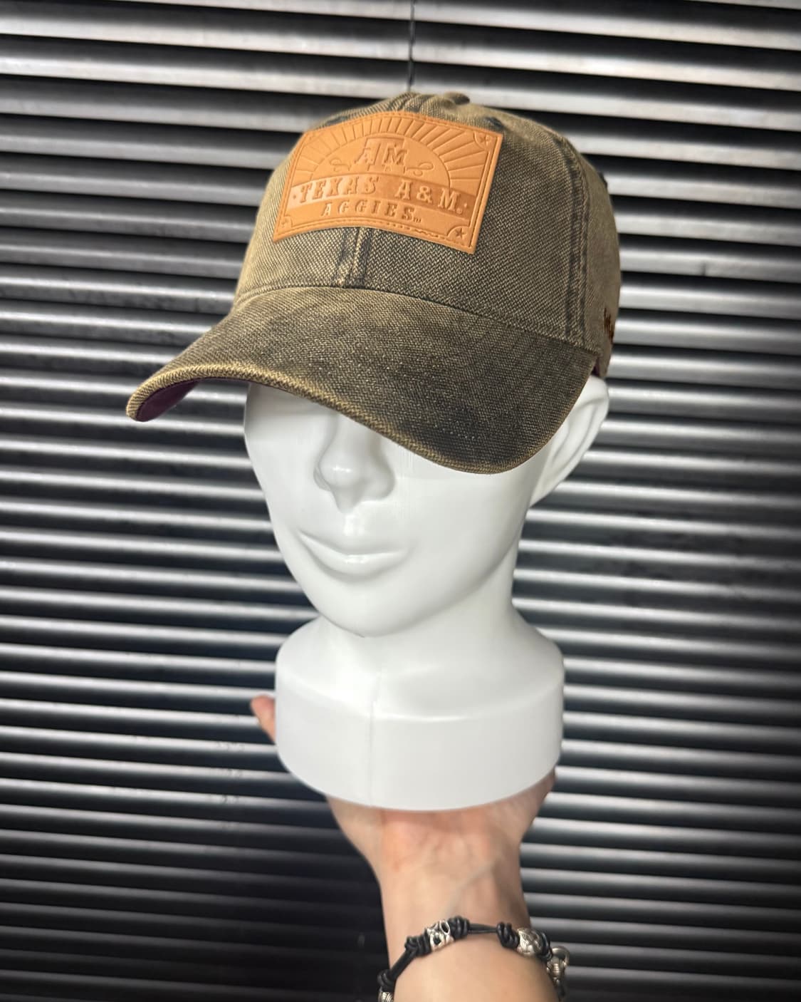 Wrangler 렝글러 브라운 갈색 워시드 데님 볼캡 모자 워크 가죽 상품이미지1