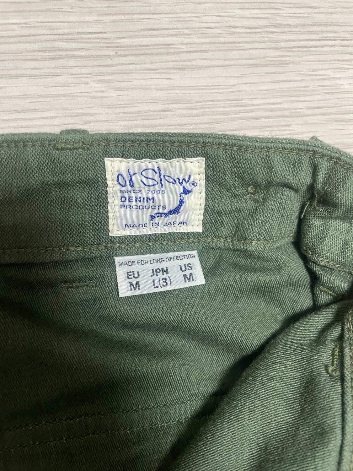 오어슬로우 레귤러 퍼티그팬츠 오리지널핏 FATIGUE PANTS 사이즈3 상품이미지3