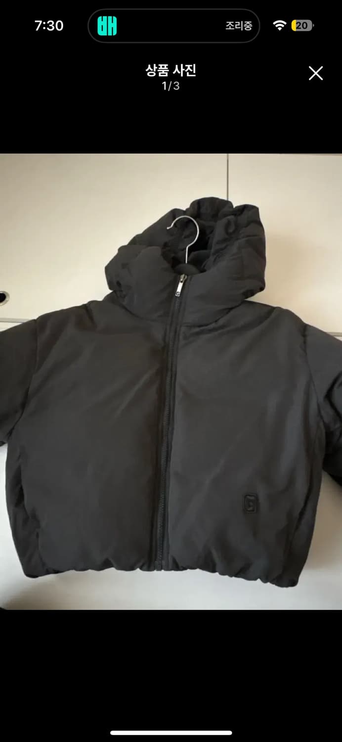 글로니 후드 다운 숏패딩 차콜 상품이미지1