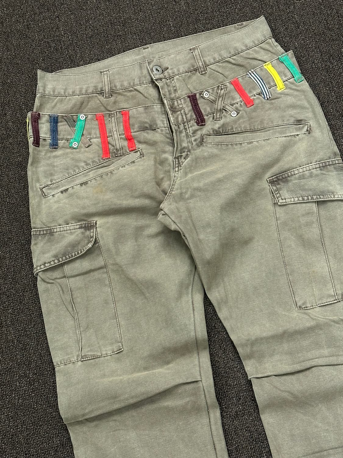 M)Japanese vintage 레이어드 체크패턴 브라운 데님팬츠 상품이미지2