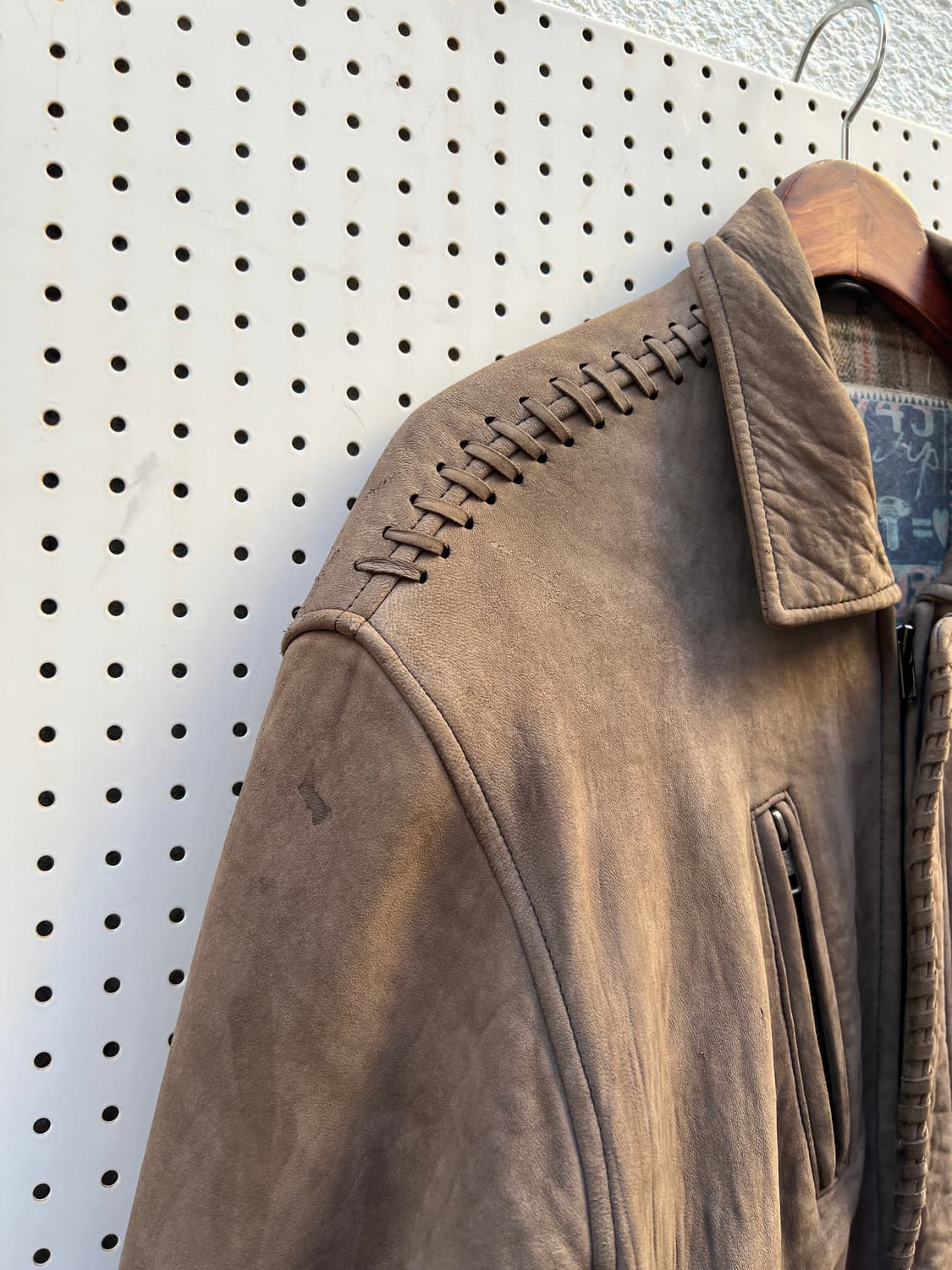 90s CLOSED SUEDE LEATHER BOMBER 스웨이드가죽자켓 상품이미지7