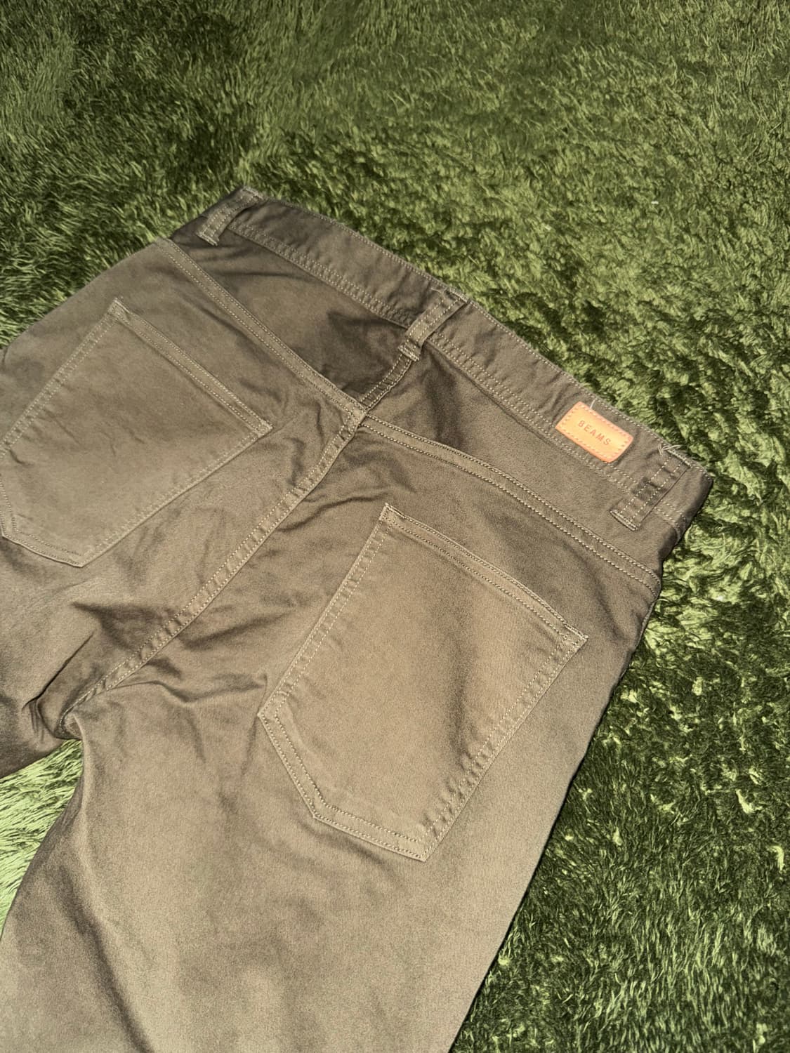 [M] Beams 빔즈 Made in Japan 코튼 팬츠 올리브 상품이미지8
