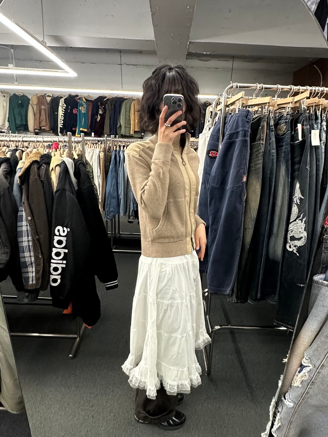 38)Brahmin 빈티지 투웨이 스웨이드 베이지 여성 니트집업 상품이미지1