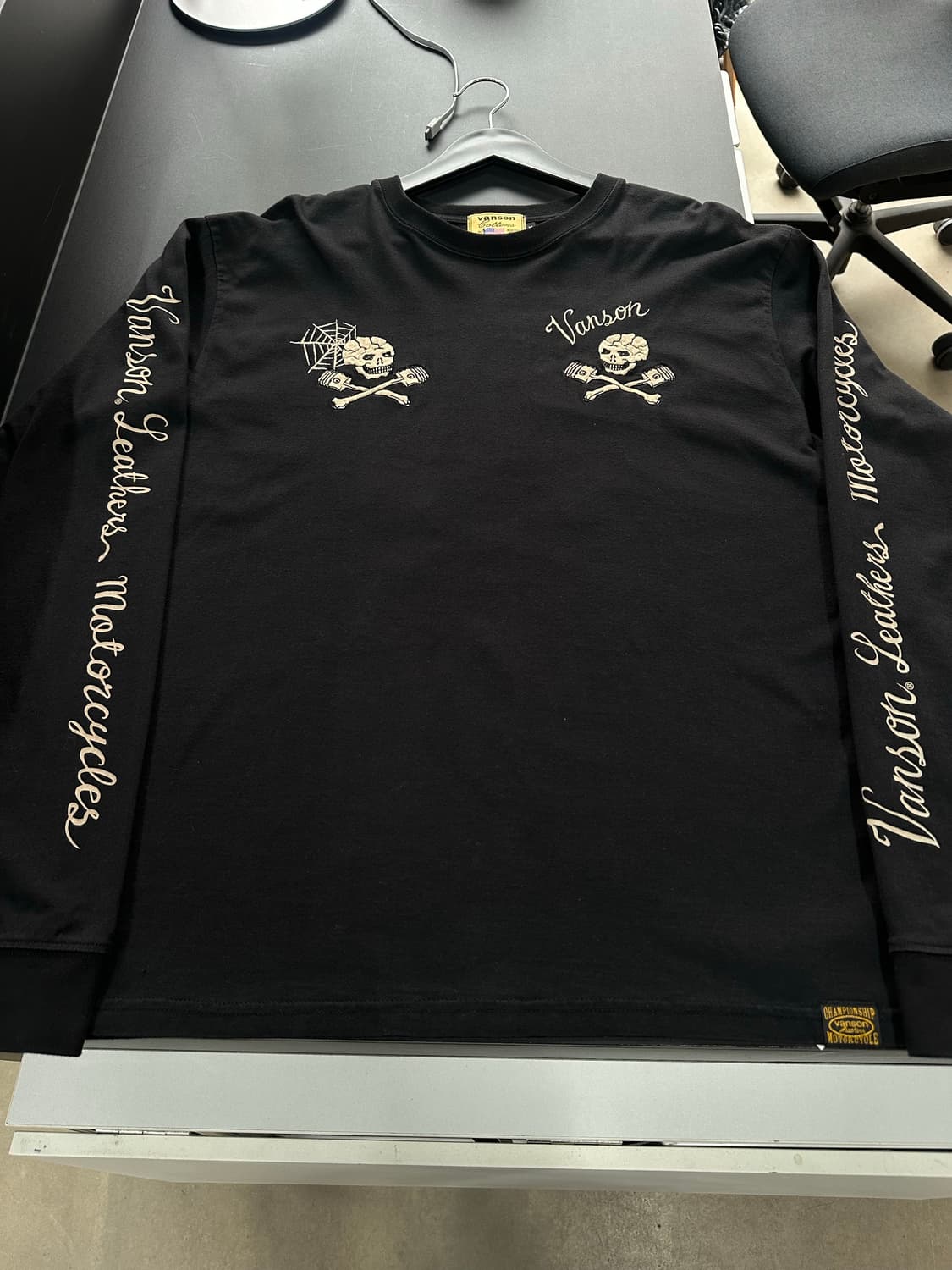 벤슨 Motocycles 스파이더스컬자수 롱슬리브긴팔티 상품이미지6