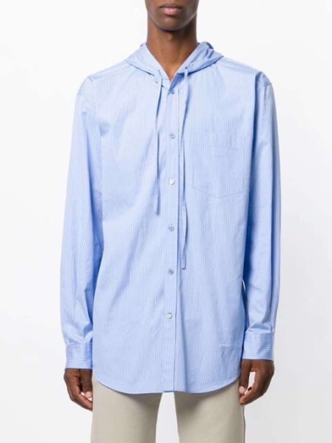 [40] 17fw 발렌시아가 런웨이 컬렉션 모델 스트라이프 후드 셔츠 상품이미지6