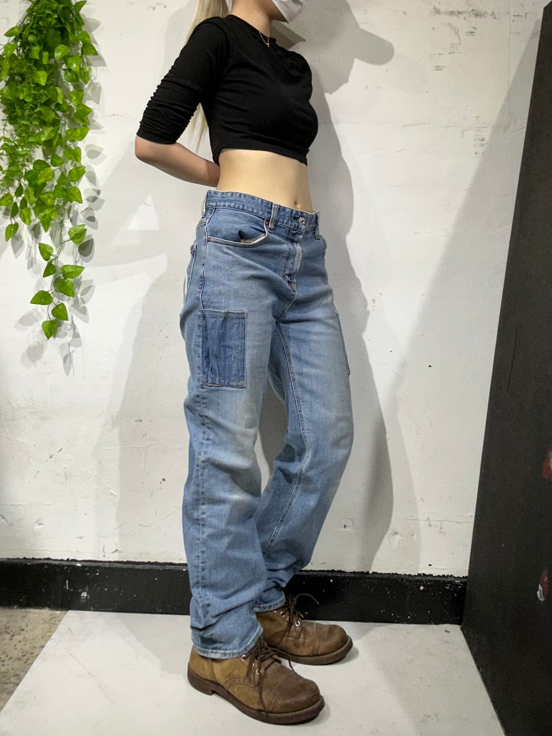 에비수 다이콕 와이드 연청 데님 팬츠 새깅 힙합 청바지 L 상품이미지2