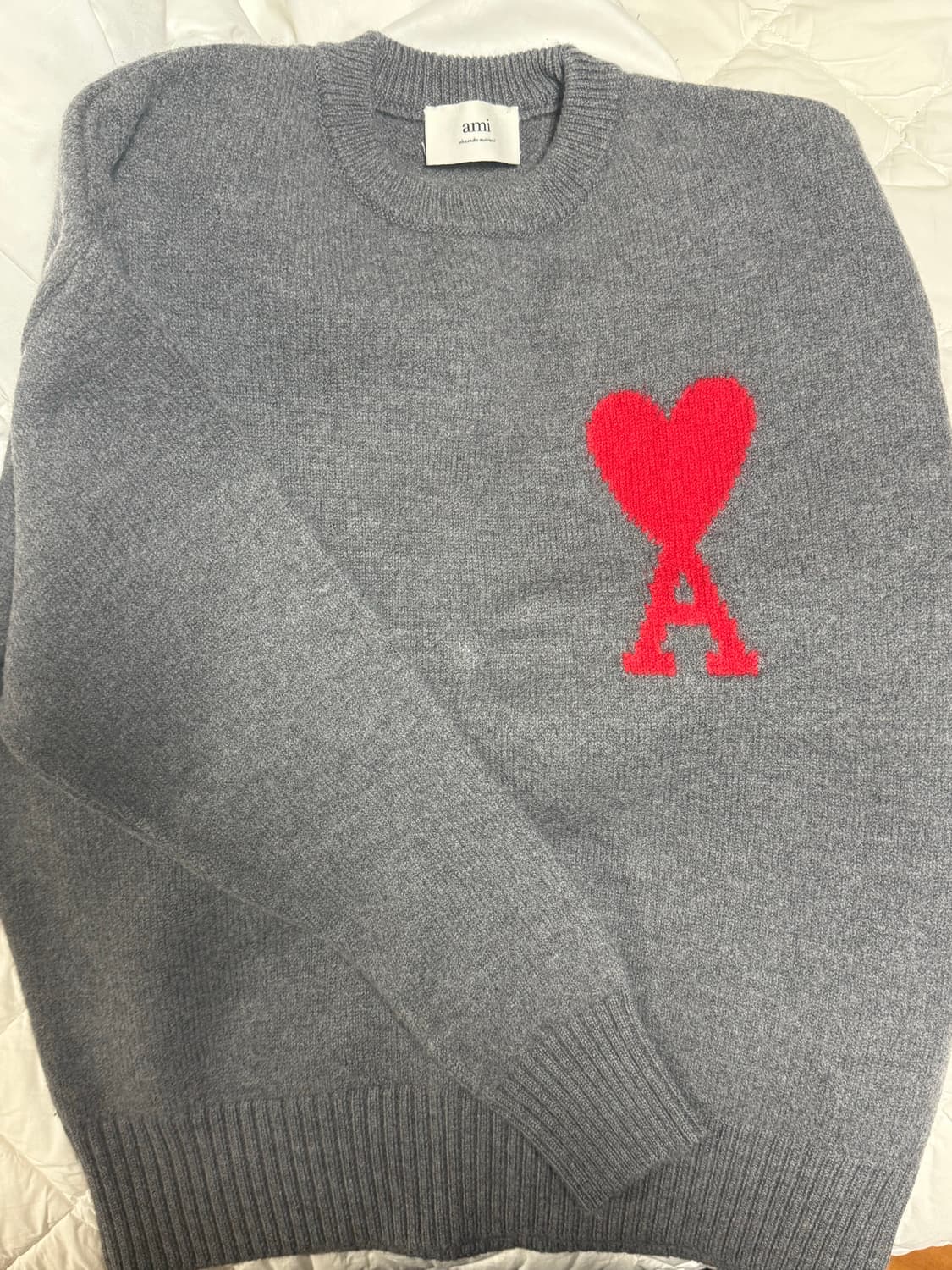 아미 빅하트 로고 회색 니트  상품이미지3