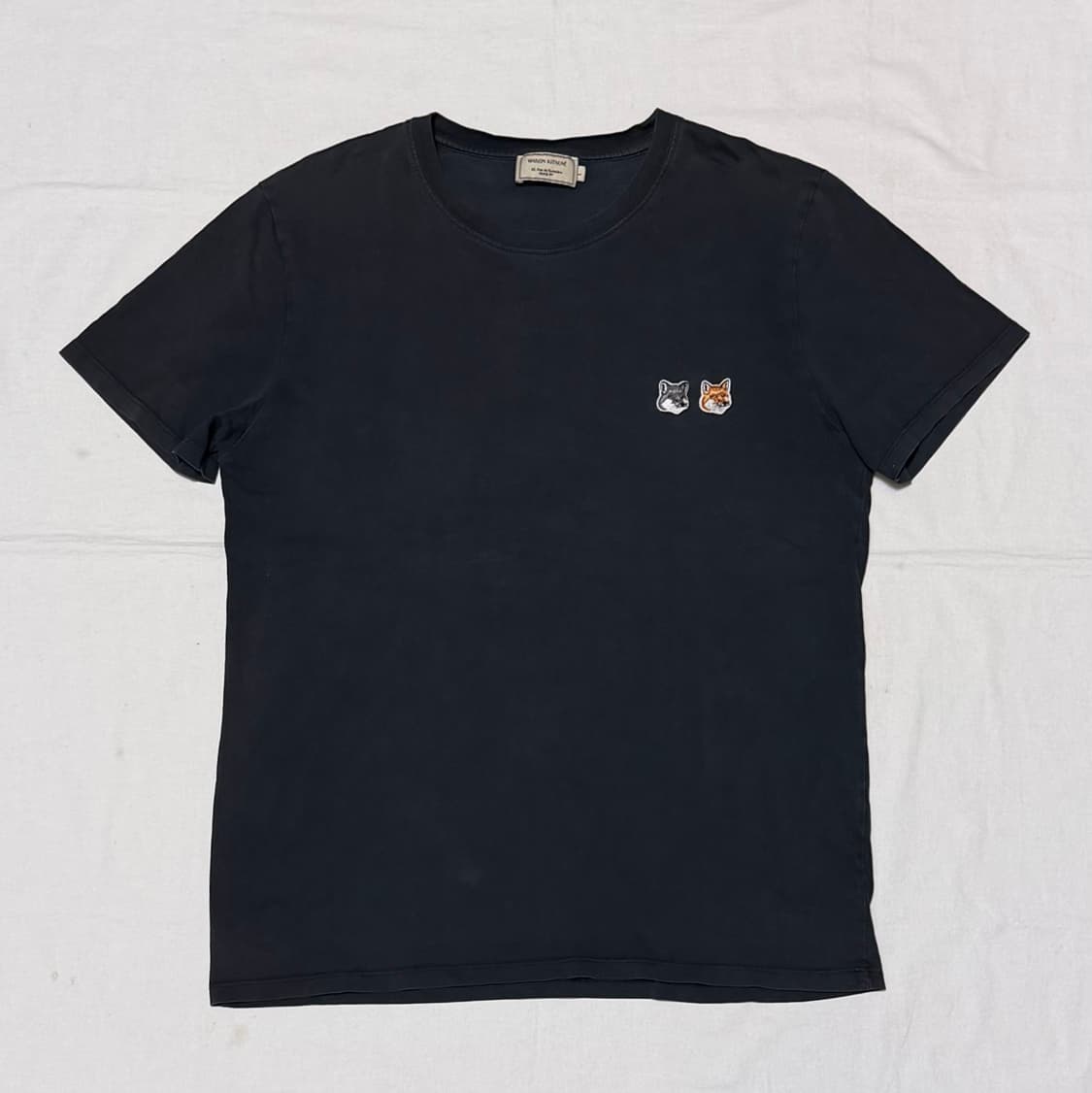 메종키츠네 더블 폭스 헤드 반팔 티셔츠 차콜 상품이미지1