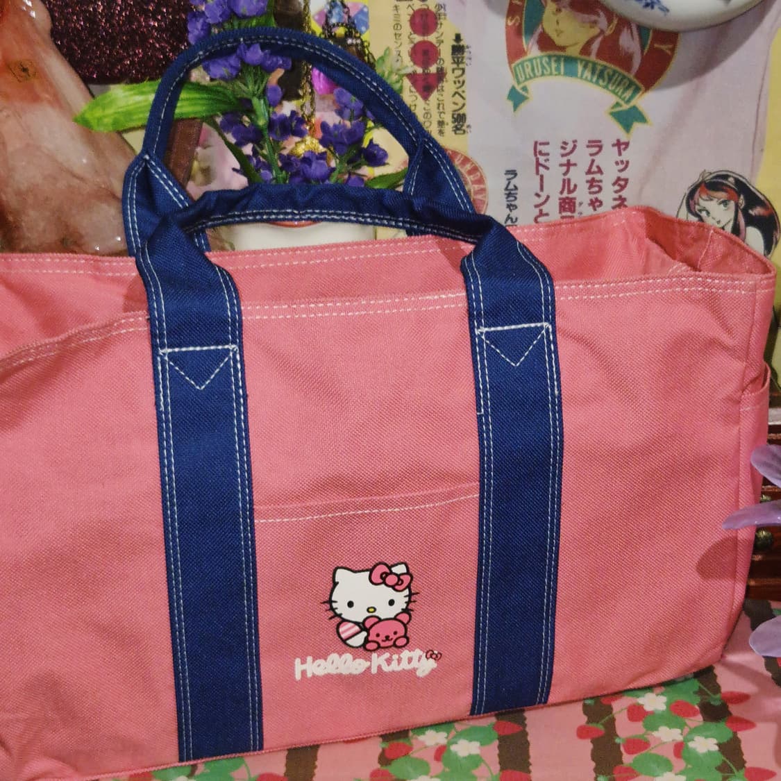 04s 고전 키티 레트로 핑크 캔버스 토트백 상품이미지8