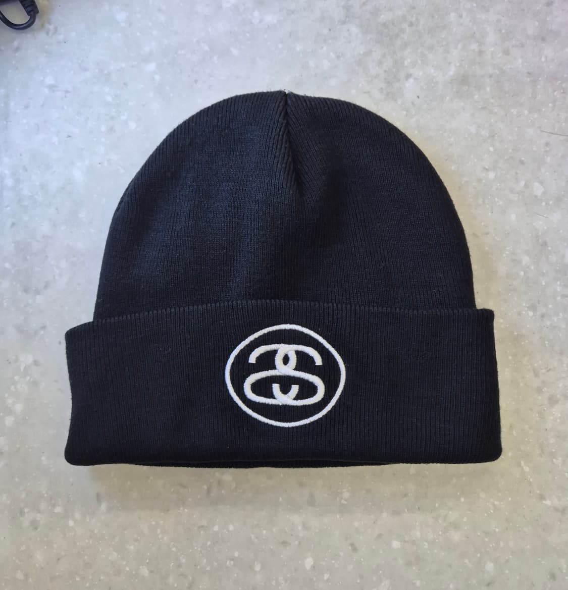정품) 스투시 로고 골지 비니 블랙 상품이미지1