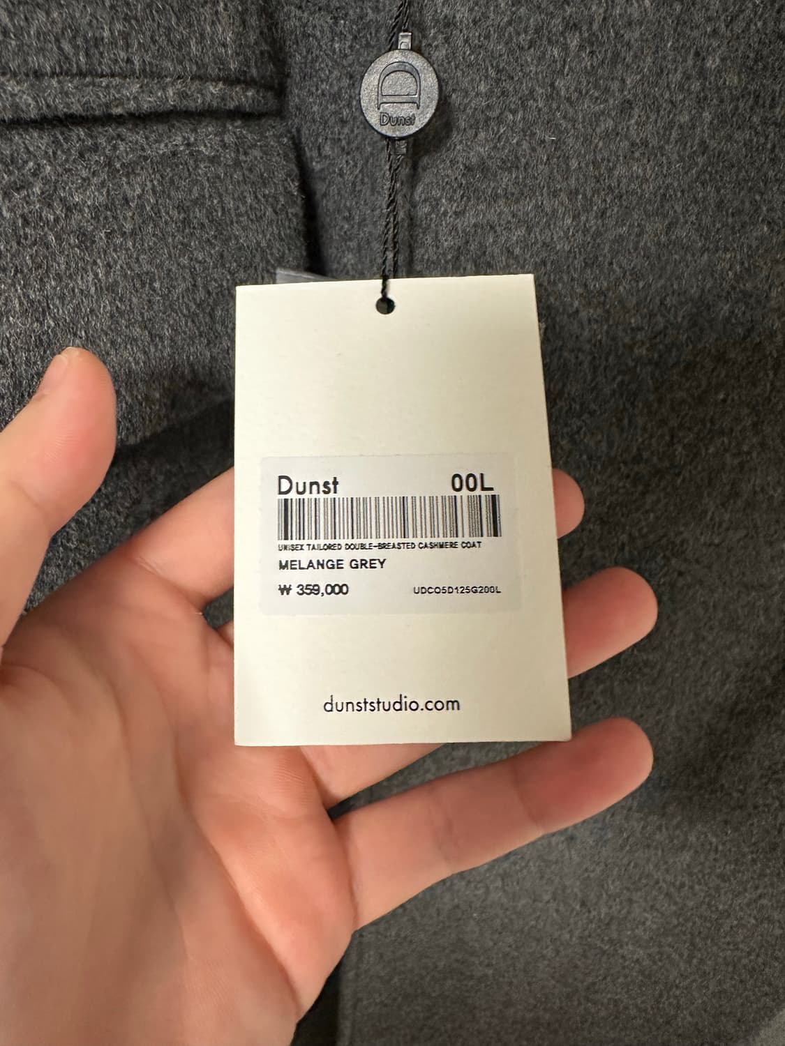 (L, 새제품) 25fw 던스트 더블 브레스티드 코트 멜란지 그레이 상품이미지3
