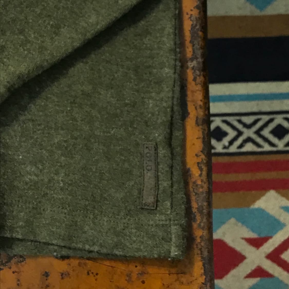 폴로랄프로렌 스웨이드 패치 카키 울 혼방 롱 슬리브 남성 110 사이즈  상품이미지4