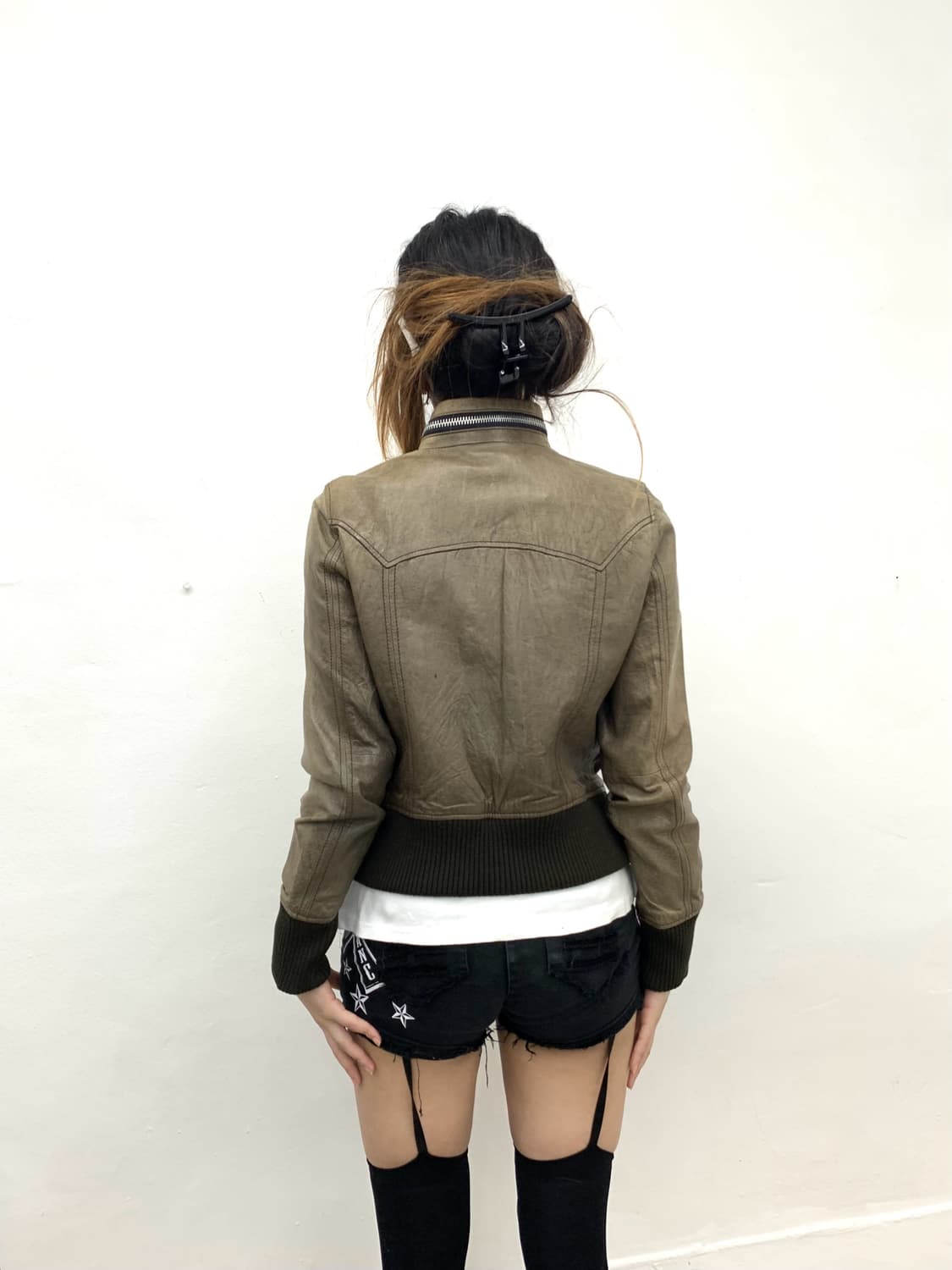 Rusty lambskin leather jacket  상품이미지5